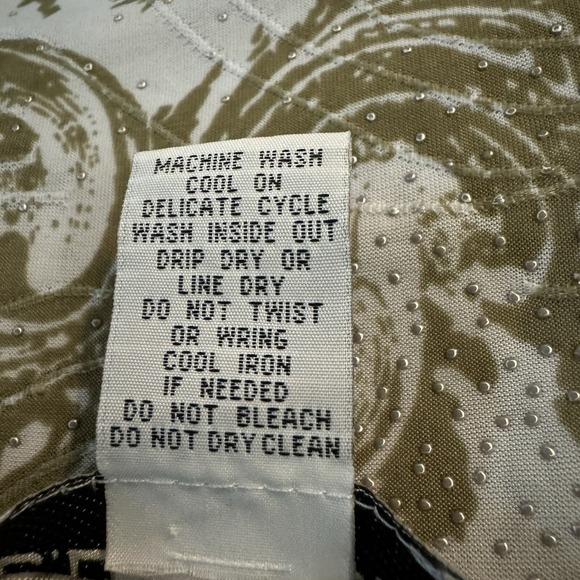 CD Daniels 1X Top Shirt Green Animal Print 3/4 Sleeve Scoop Neck Stretch Texture - Picture 6 of 6